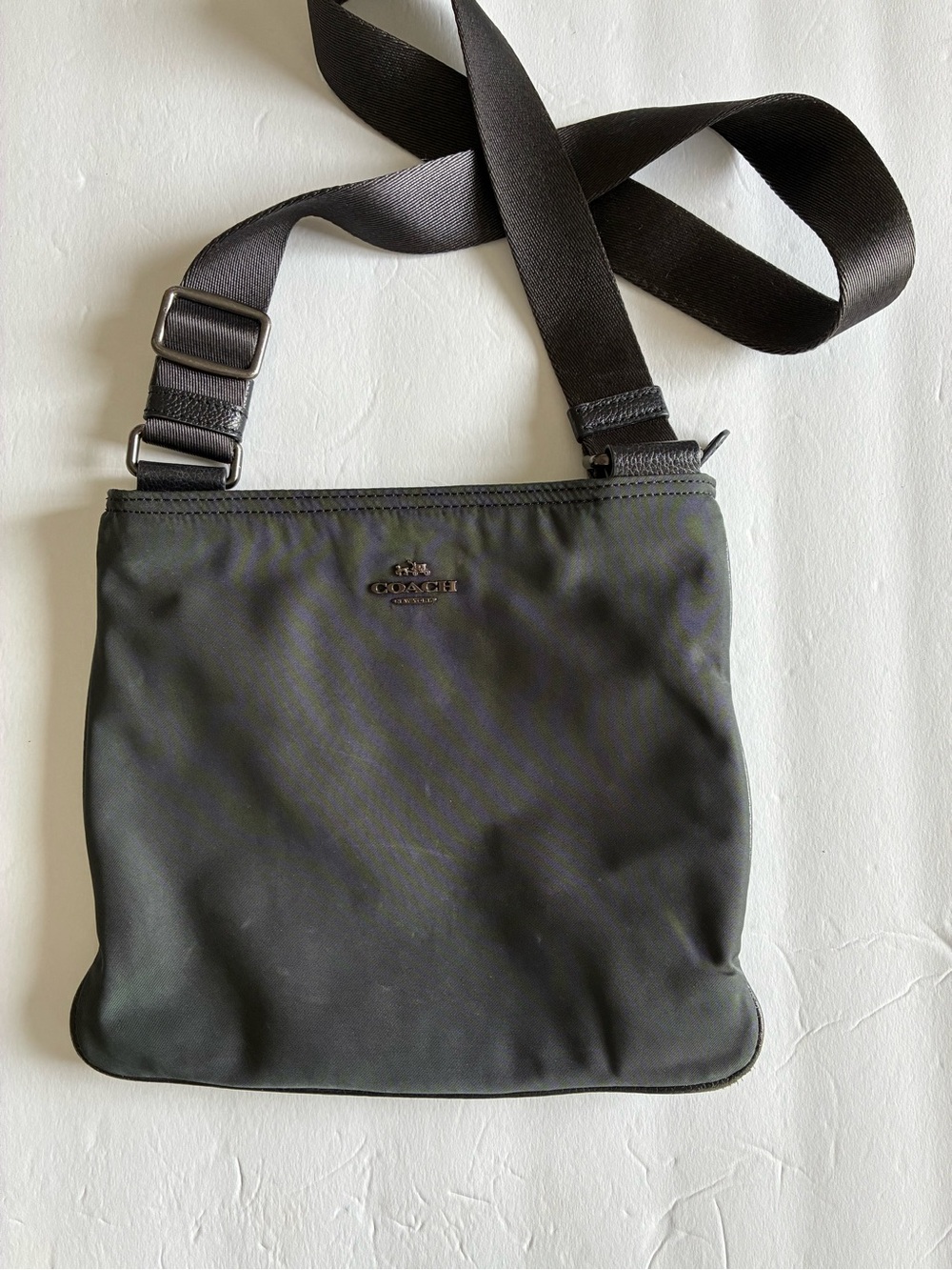 Coach Black Nylon Crossbody with Wide Black Webbing Strap